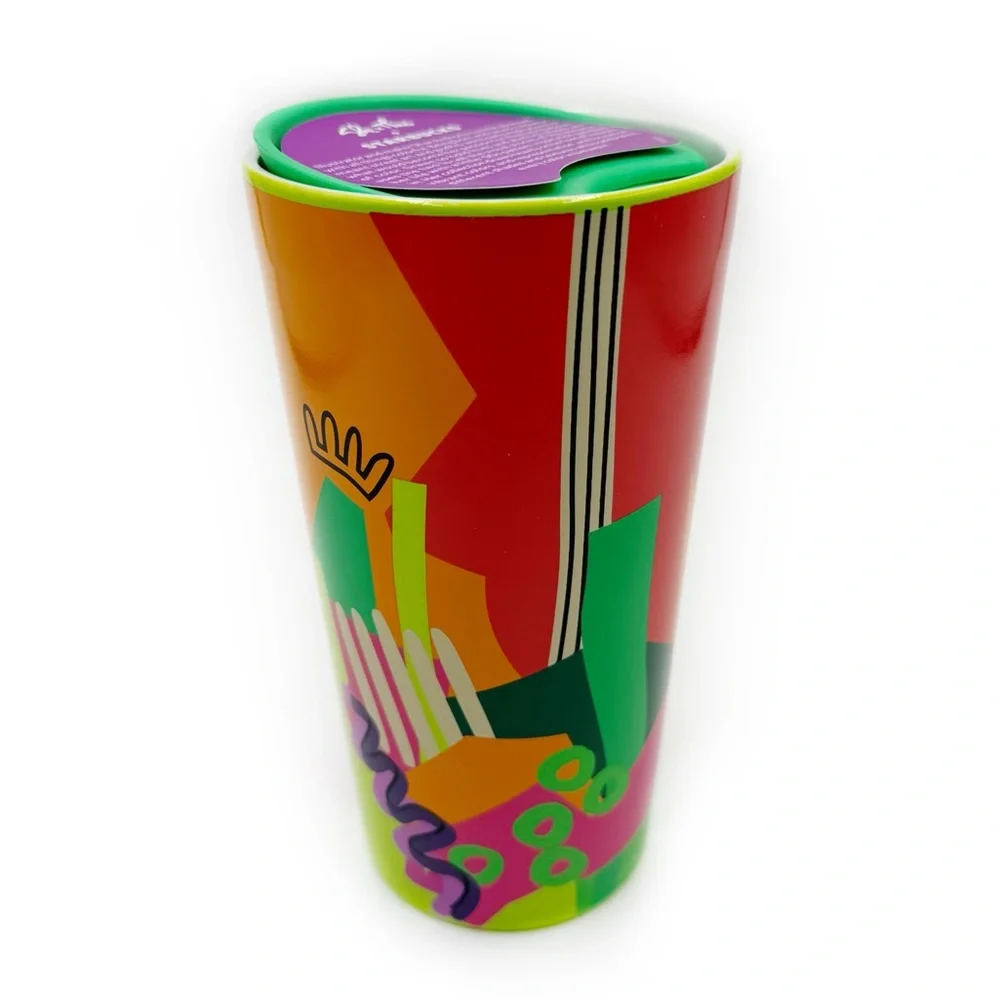 Starbucks She x This Ceramic Travel Mug Vibrant Colorful Neon Shae Anthony Gift
